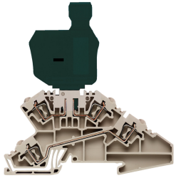 Weidmüller 1763180000,Z serisi, Sigortalı klemens, Nominal kesit: 2,5 mm², Yaylı bağlantı, koyu bej, Doğrudan montaj 