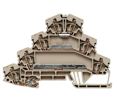 Weidmüller 1768000000, Motor-connection terminal, Tension-clamp connection, 2.5 mm², 400 V, dark beige - 1