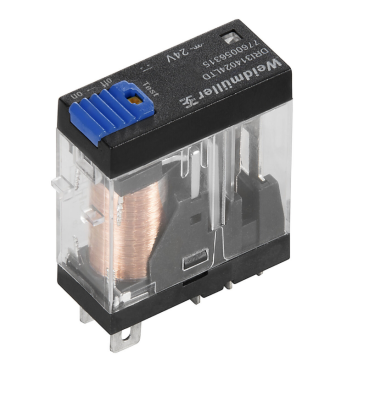 Weidmüller 7760056315, D-SERIES DRI, Röle, Kontak sayısı: 1, CO (değiştirici) kontak AgSnO, Nominal kontrol gerilimi: 24 V DC, Sürekli akım: 10 A, Yassı tip bağlantılar (4,7 mm x 0,5 mm), Test butonu mevcut: Evet - 1