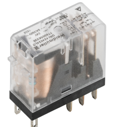 Weidmüller 7760056329, D-SERIES DRI, Röle, Kontak sayısı: 2, CO (değiştirici) kontak AgSnO, Nominal kontrol gerilimi: 24 V DC, Sürekli akım: 5 A, Yassı uçlu bağlantılar (2,5 mm x 0,5 mm), Test butonu: Yok