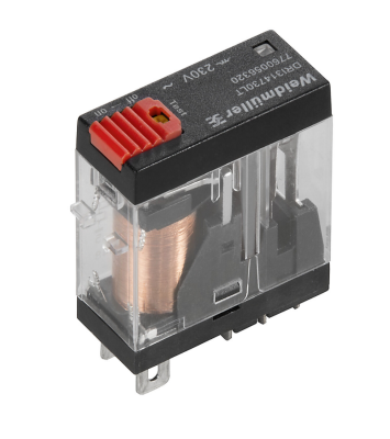 Weidmüller 776006320, D-SERIES DRI, Röle, Kontak sayısı: 1, CO (değiştirici) kontak AgSnO, Nominal kontrol gerilimi: 230 V AC, Sürekli akım: 10 A, Yassı geçmeli bağlantılar (4,7 mm x 0,5 mm), Test butonu mevcut: Evet - 1