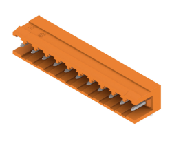 Weidmüller 1238960000, PCB geçmeli konnektör, erkek pin şeridi, açık taraf, THT lehim bağlantısı, 5,08 mm, Kutup sayısı: 11, 90°, Lehim pini uzunluğu (l): 3,2 mm, kalay kaplı, turuncu