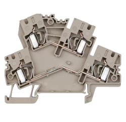 Weidmüller 8670750000, Geçiş klemensi, iki katlı klemens, yaylı bağlantı, 4 mm², 800 V, 32 A, koyu bej